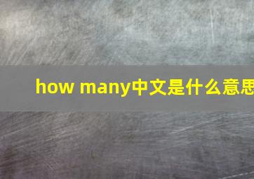 how many中文是什么意思